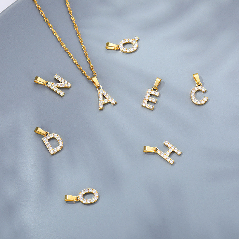 Shimmer Letter Charm Necklace