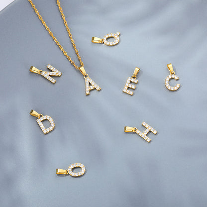 Shimmer Letter Charm Necklace
