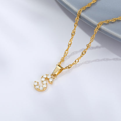 Shimmer Letter Charm Necklace