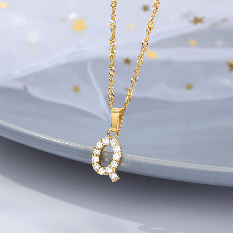 Shimmer Letter Charm Necklace