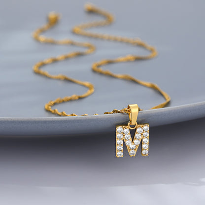 Shimmer Letter Charm Necklace