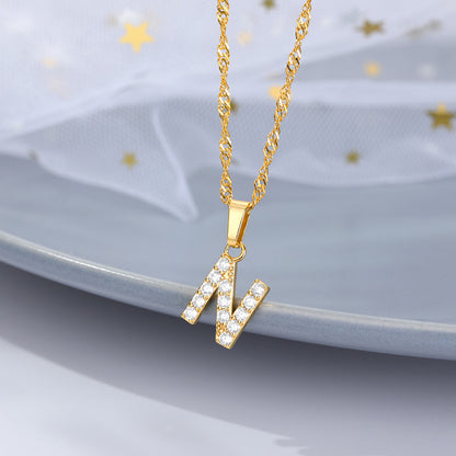 Shimmer Letter Charm Necklace