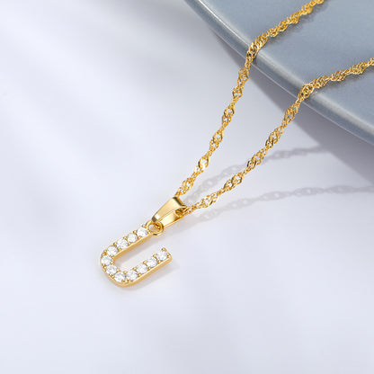 Shimmer Letter Charm Necklace
