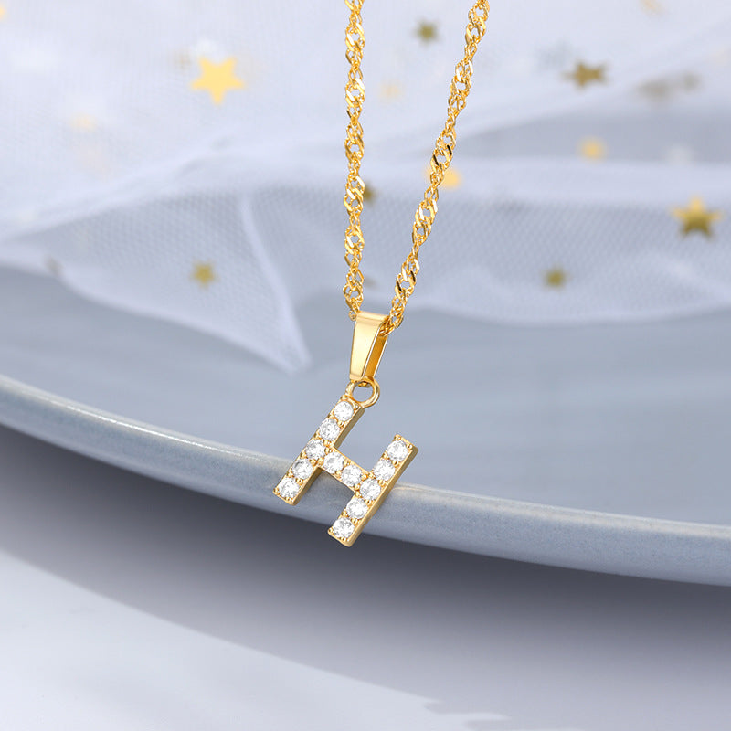 Shimmer Letter Charm Necklace