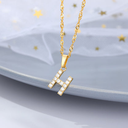 Shimmer Letter Charm Necklace