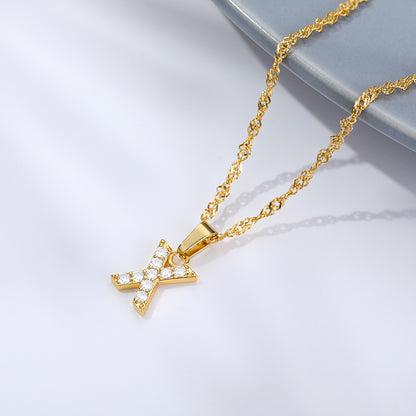 Shimmer Letter Charm Necklace