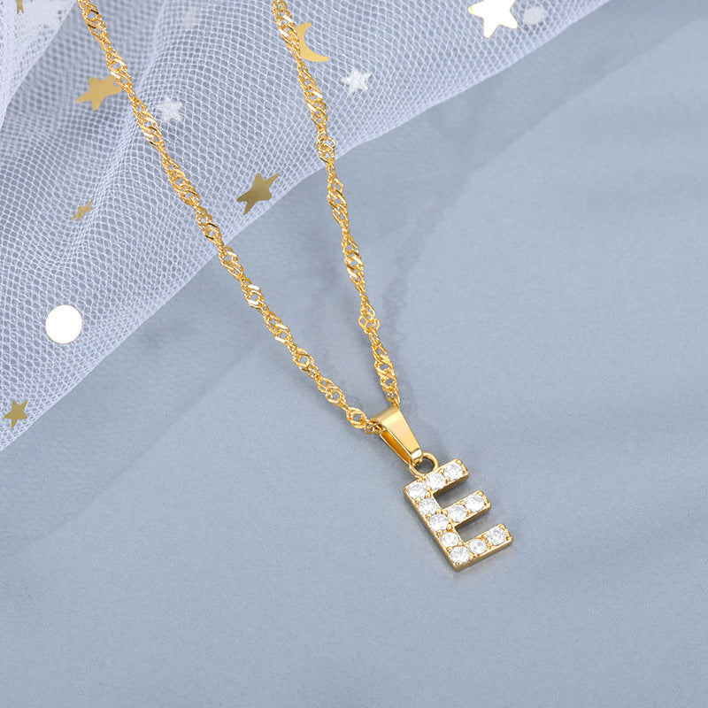 Shimmer Letter Charm Necklace