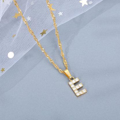 Shimmer Letter Charm Necklace