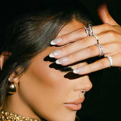 Four-ring Interlocking Pave Ring