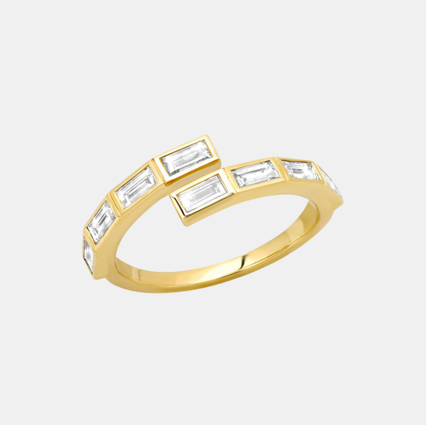 Baguette Wrap Bypass Ring