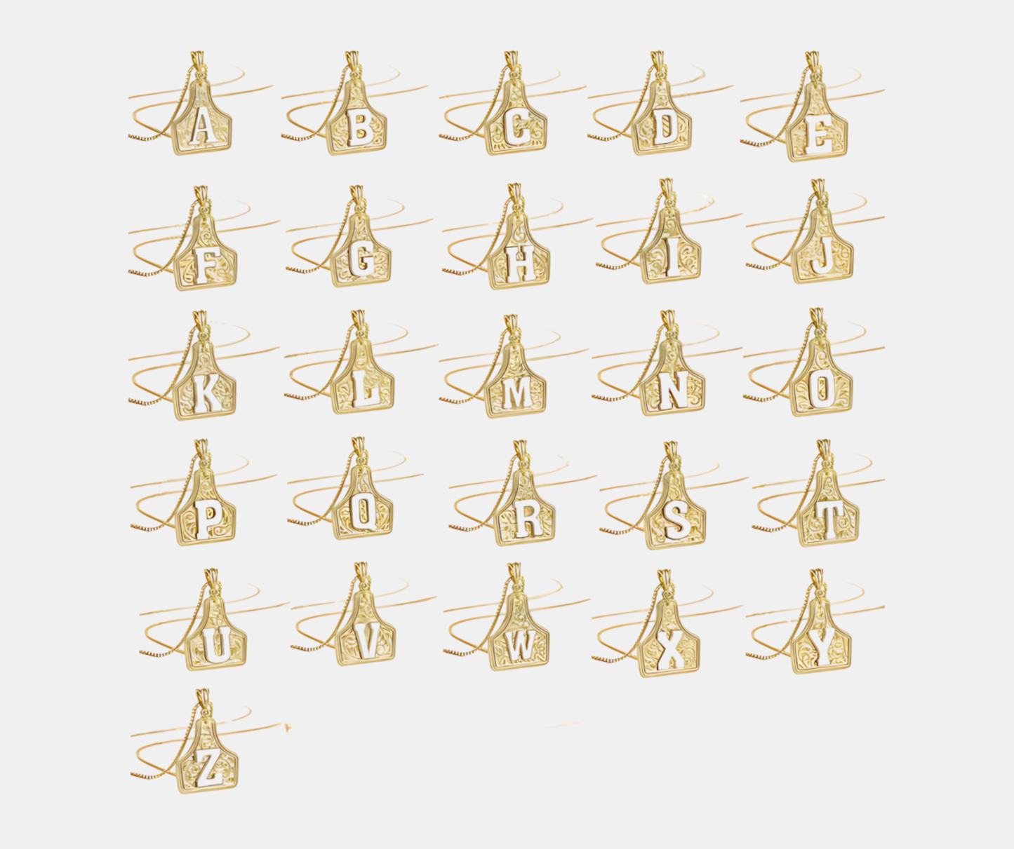 Cowtag Letter Necklace