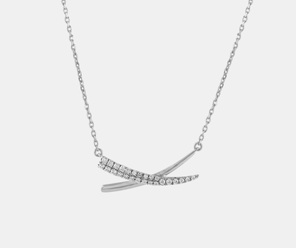 Curved Bypass Pendant Necklace