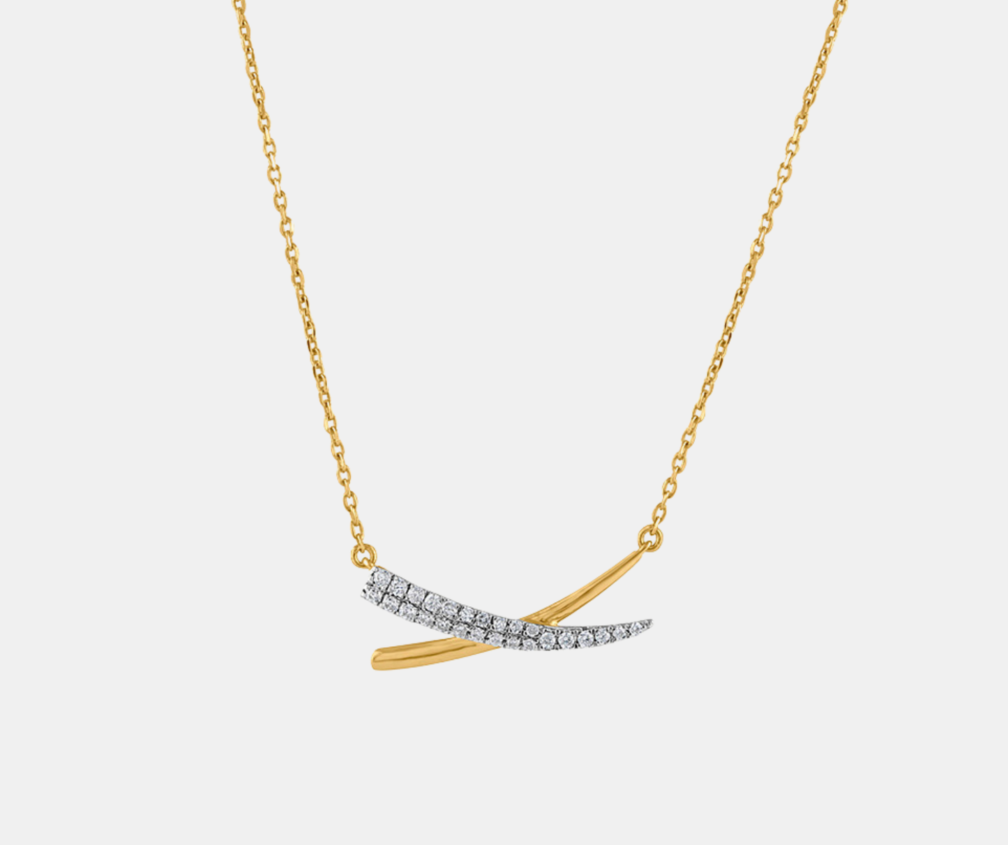 Curved Bypass Pendant Necklace