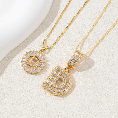 Twin Spark Initial Necklace Set