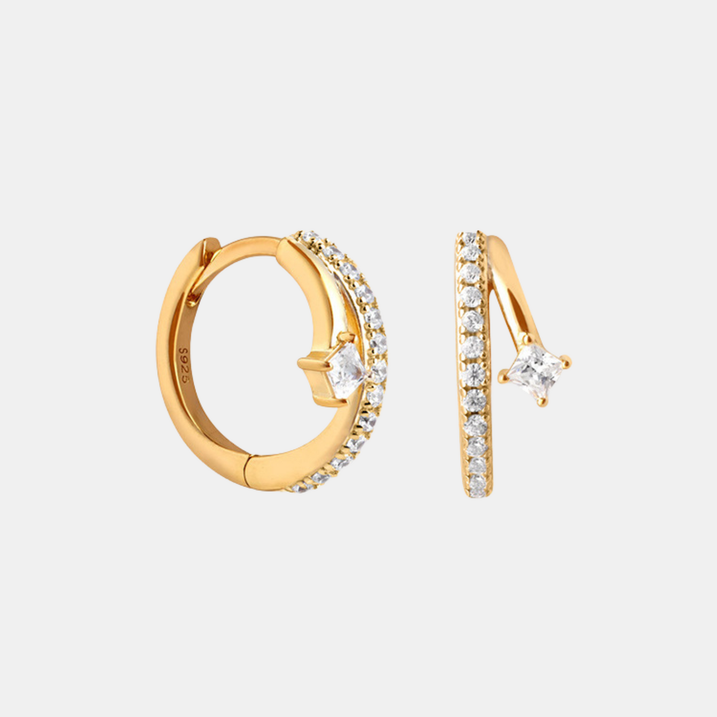 Dual Glow Huggie Earrings