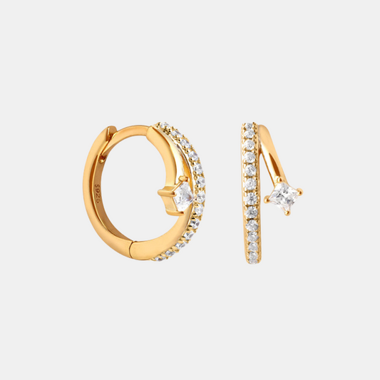 Dual Glow Huggie Earrings