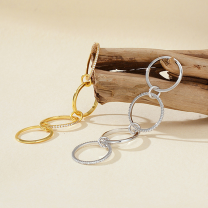 Four-ring Interlocking Pave Ring