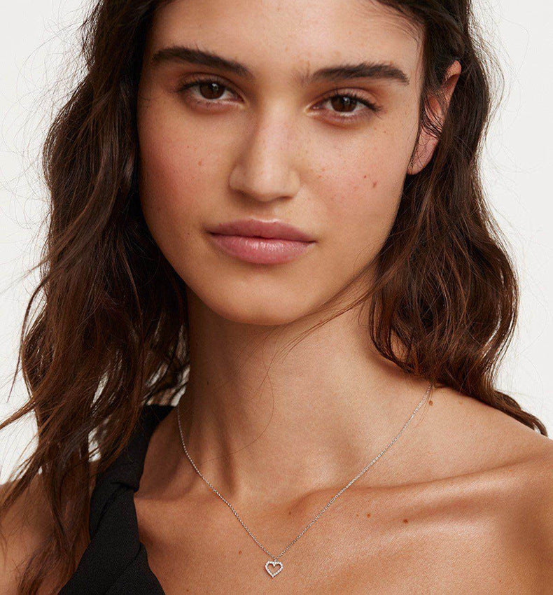 Shimmer Heart Frame Necklace