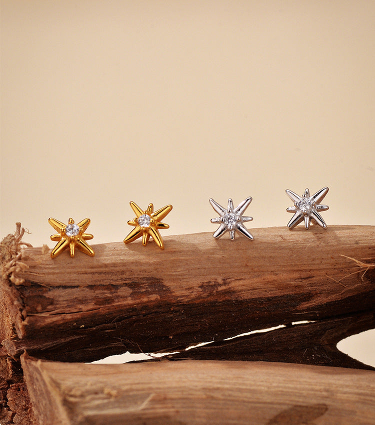 Eight-Pointed Star Stud Earrings