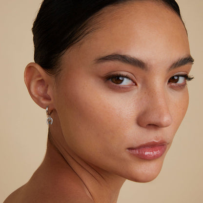 Horseshoe Charm Hoop Earrings