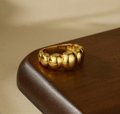 Shiny Geometric Dome Ring