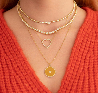 Open Heart Outline Necklace