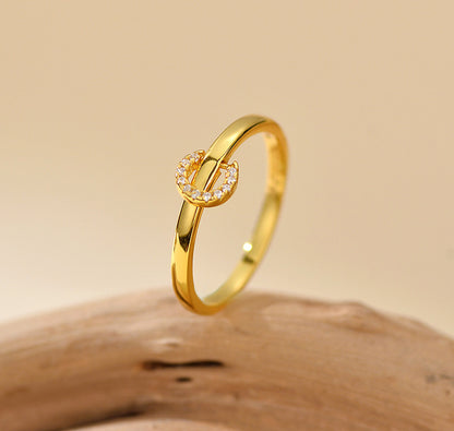 Sparkling Buckle Statement Ring