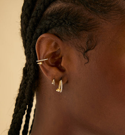 Dual Glow Huggie Earrings