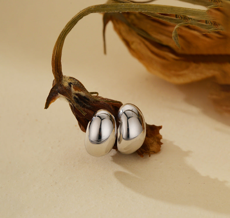 Water Drop Geometric Bean Earrings