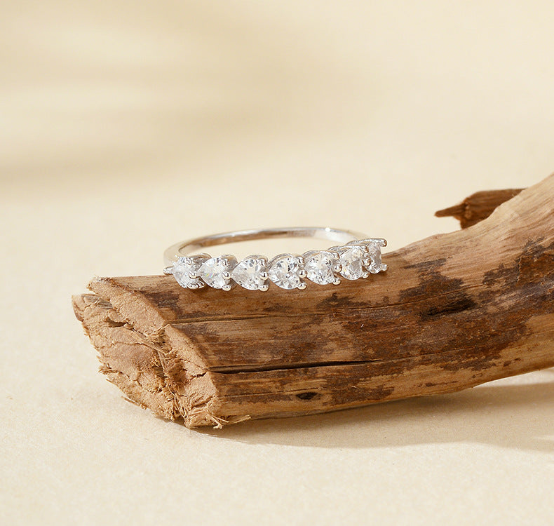 Half Eternity Heart Cut Ring