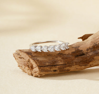 Half Eternity Heart Cut Ring