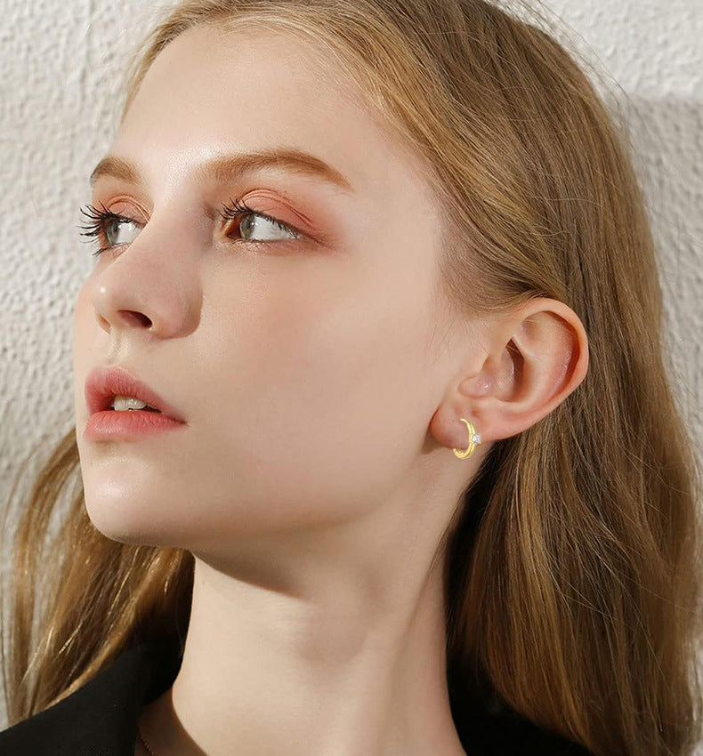 Solitaire Spark Hoop Earrings