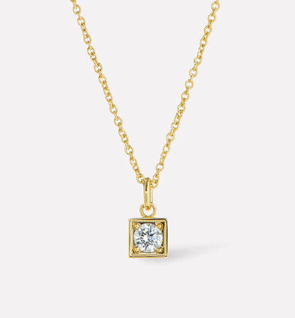 Square & Round Duo Pendant Necklace