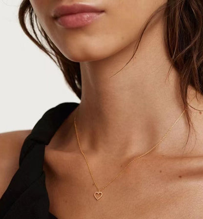 Shimmer Heart Frame Necklace