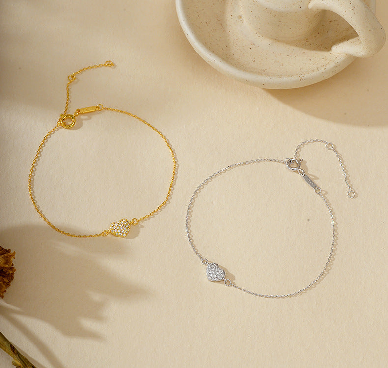 Sparkling Heart Charm Bracelet