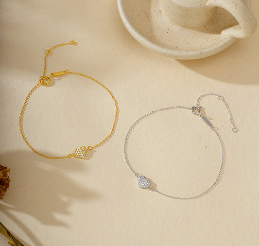 Sparkling Heart Charm Bracelet