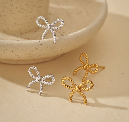 Twisted Bow Stud Earrings