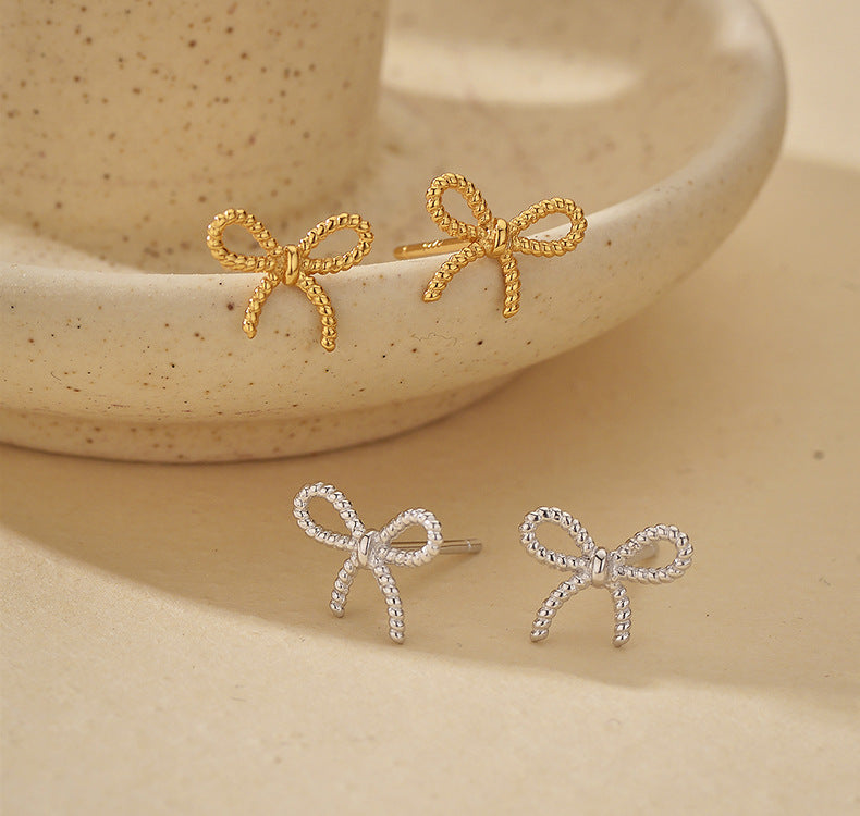 Twisted Bow Stud Earrings