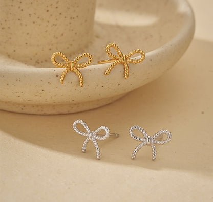 Twisted Bow Stud Earrings