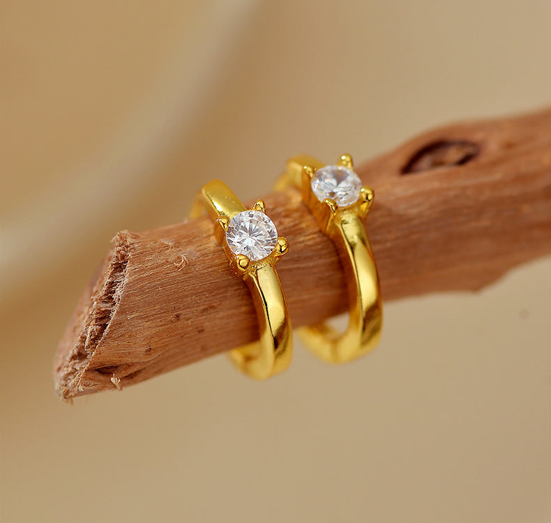 Solitaire Spark Hoop Earrings