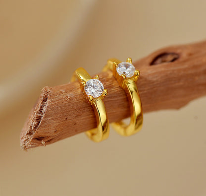 Solitaire Spark Hoop Earrings