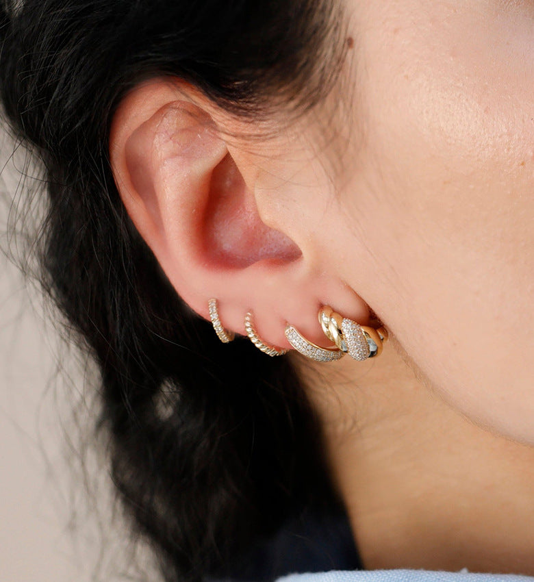 Twisted Sparkle Hoop Earrings