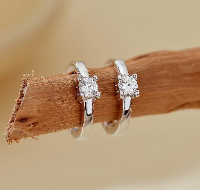 Solitaire Spark Hoop Earrings