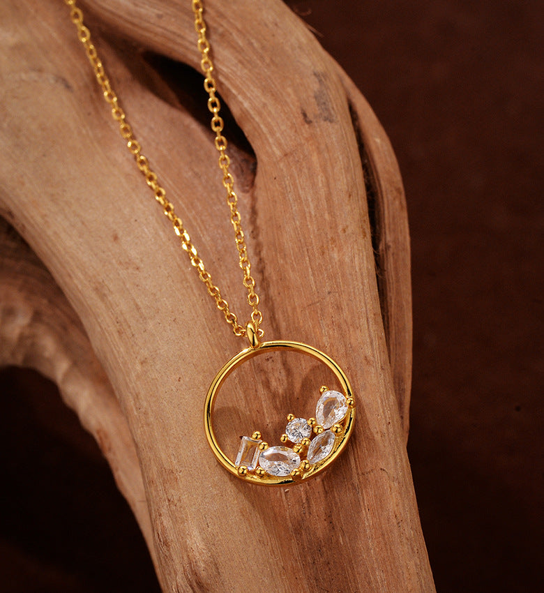 Circle Cluster Pendant Necklace