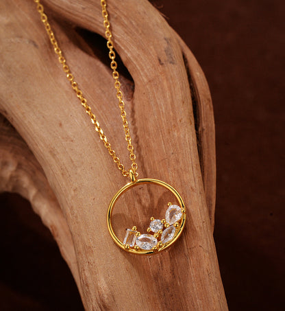 Circle Cluster Pendant Necklace