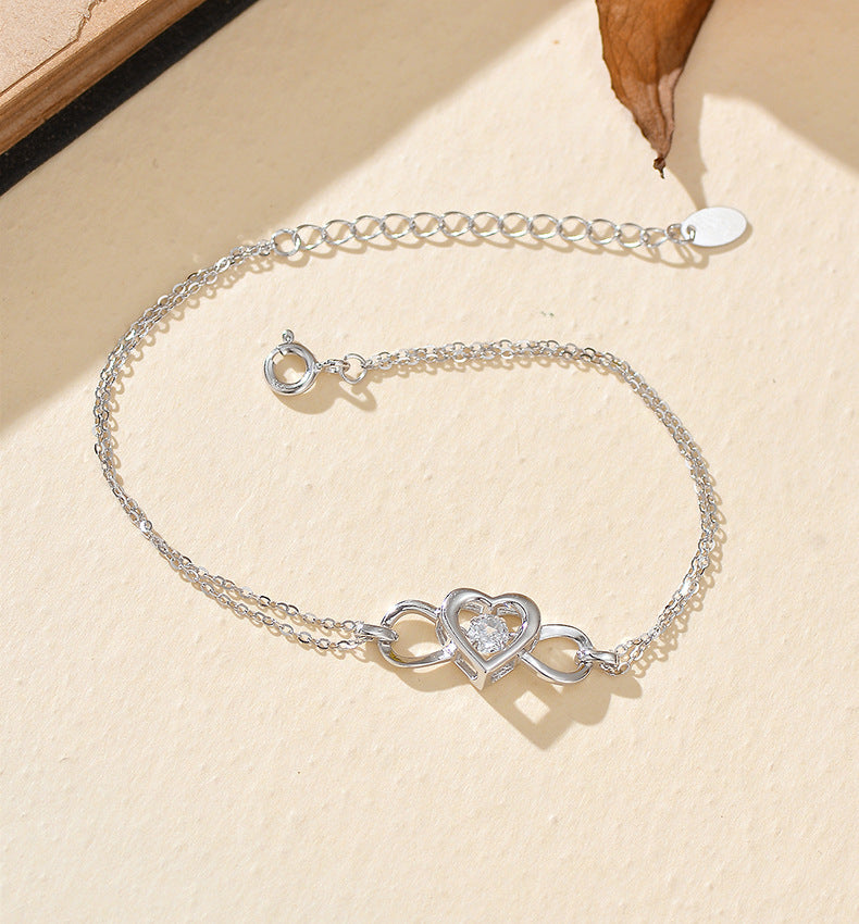 Sparkling Infinity Heart Bracelet
