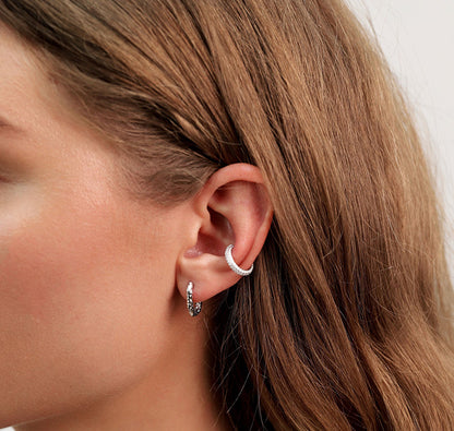 Hammered Oval Hoop Earrings