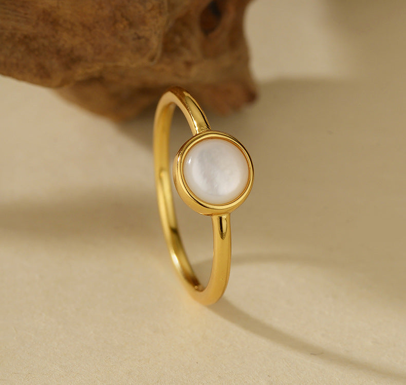 Iridescent Shell Statement Ring