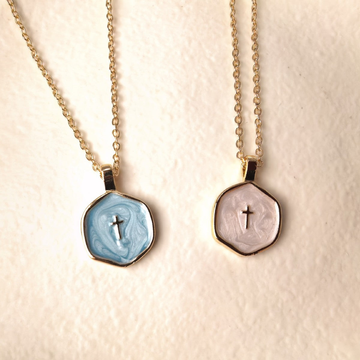 Enamel Drip Cross Necklace