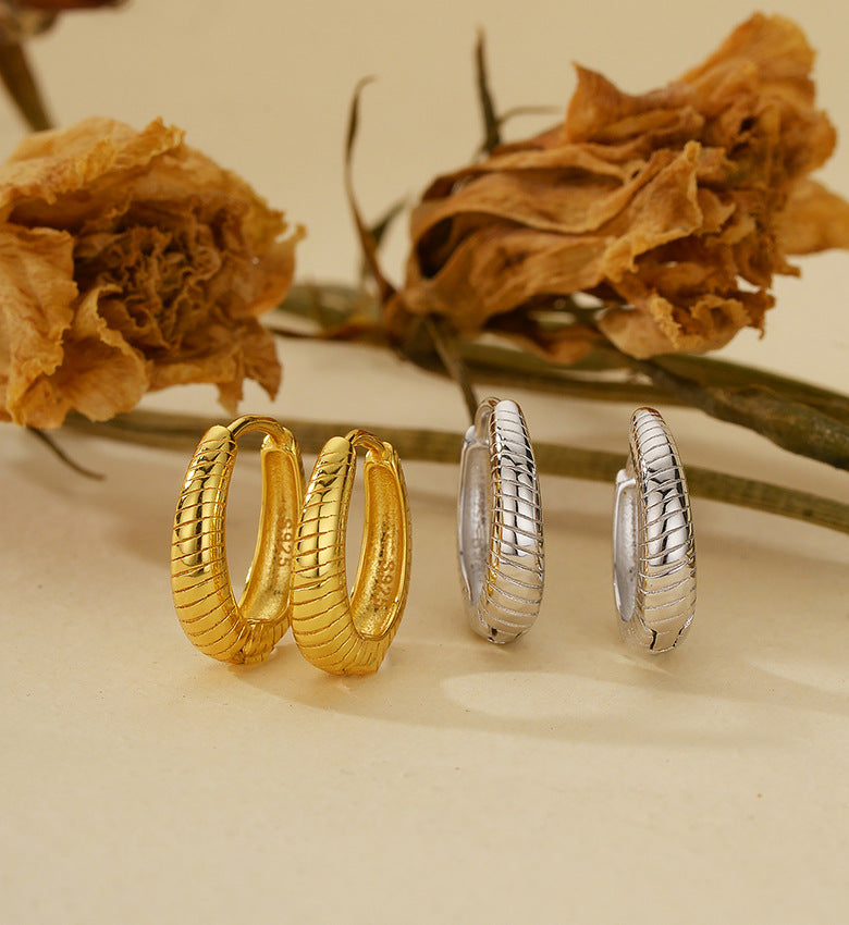 Twist Croissant Hoop Earrings